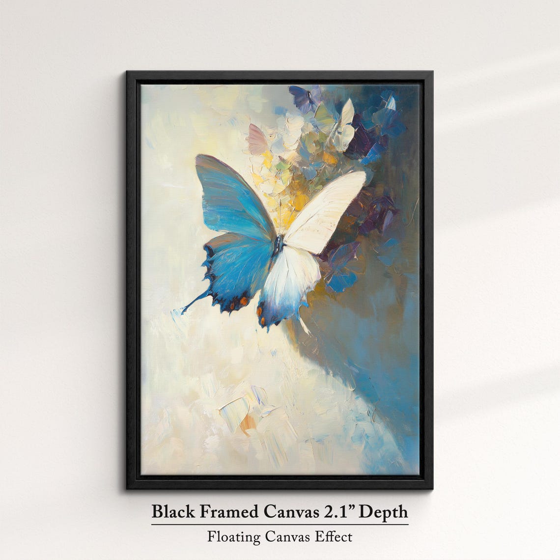 Colorful Butterfly Abstract Oil Painting Framed Print Framed Portrait Wall Art Poster Home Decor Interior Butterfly Lover Gift - Image 2
