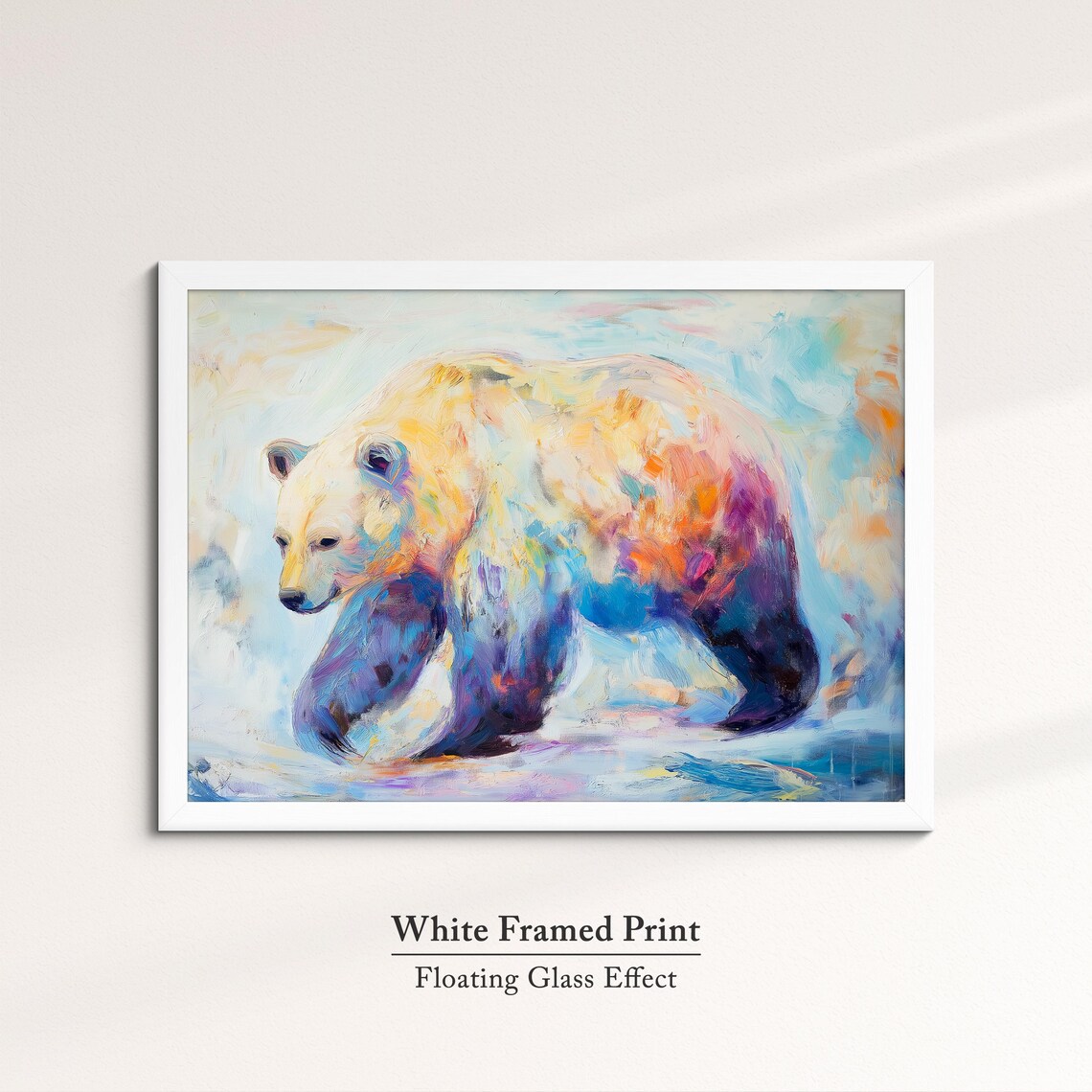 Polar Bear Colorful Abstract Oil Painting Walking Arctic Art Wall Poster - Image 7