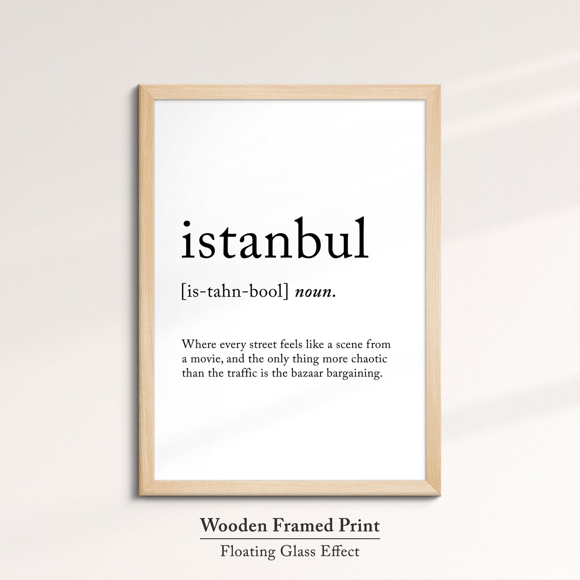 Istanbul Turkey Definition Dictionary Funny Quote Minimalist Framed Print Framed Wall Art Poster Home Decor Interior Gift Idea - Image 6