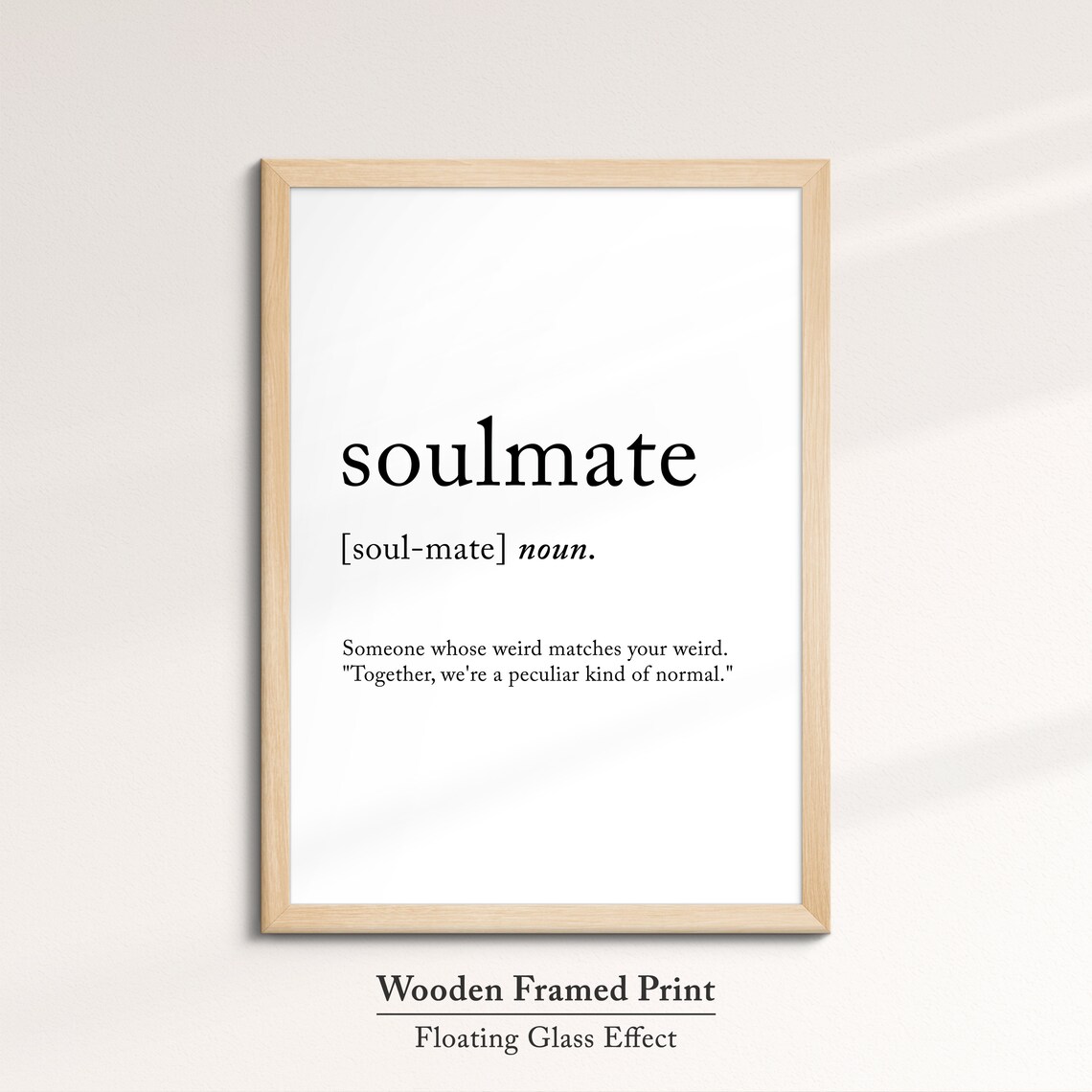 Soulmate Minimalist Definition Quote Word Art Framed Print Framed Female Wall Art Lady Poster Feminine Home Decor Gifts For Her - Image 6