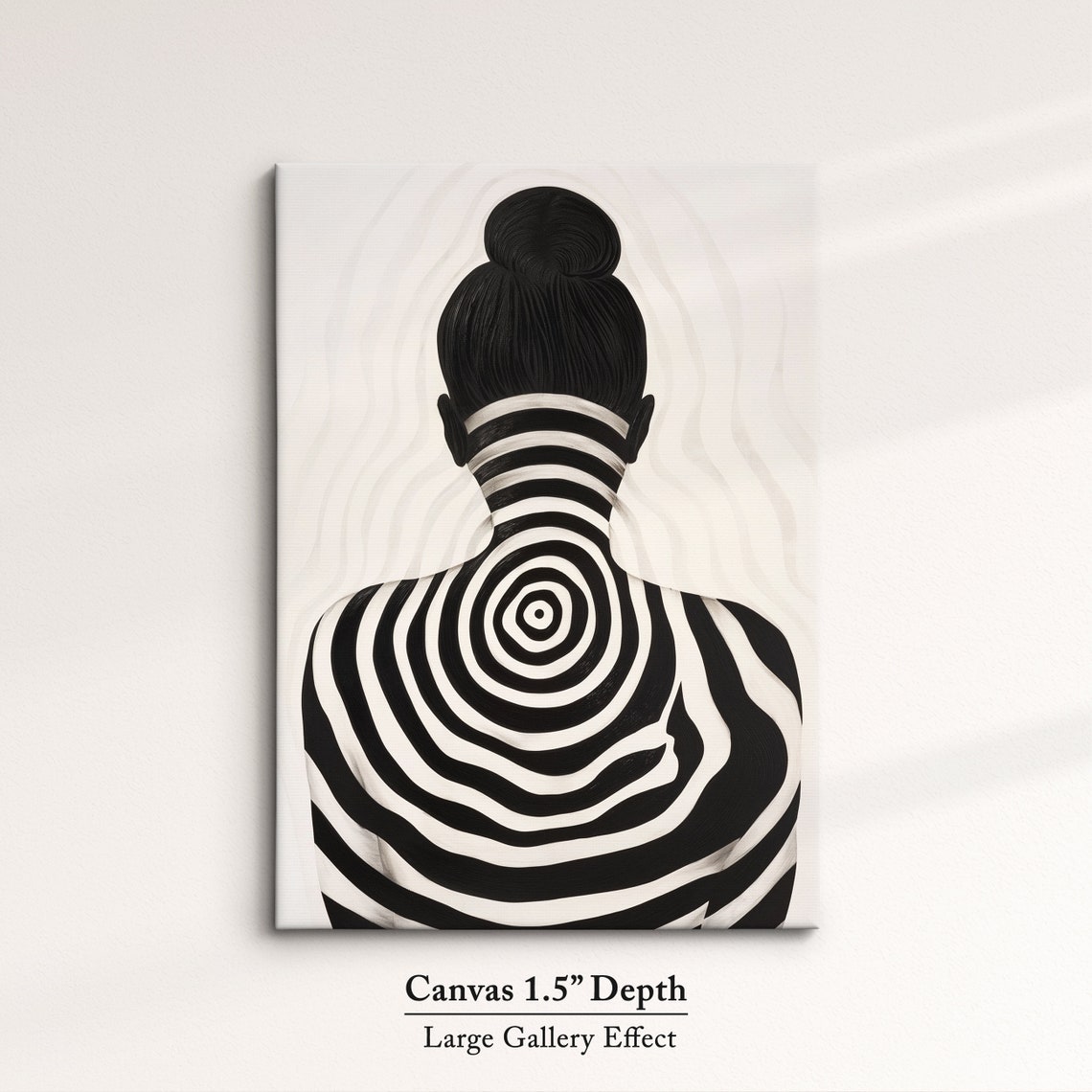 Black And White Spiral Back Body Art Optical Illusion Wall Poster - Image 3