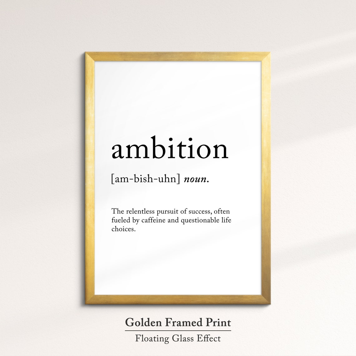 Ambition Funny Dictionary Definition Quote Minimalist Wall Art Poster - Image 5