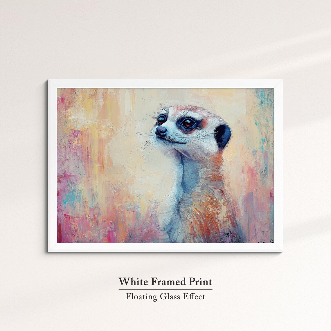 Meerkat Abstract Oil Painting, Animal Wall Art Print - Image 7