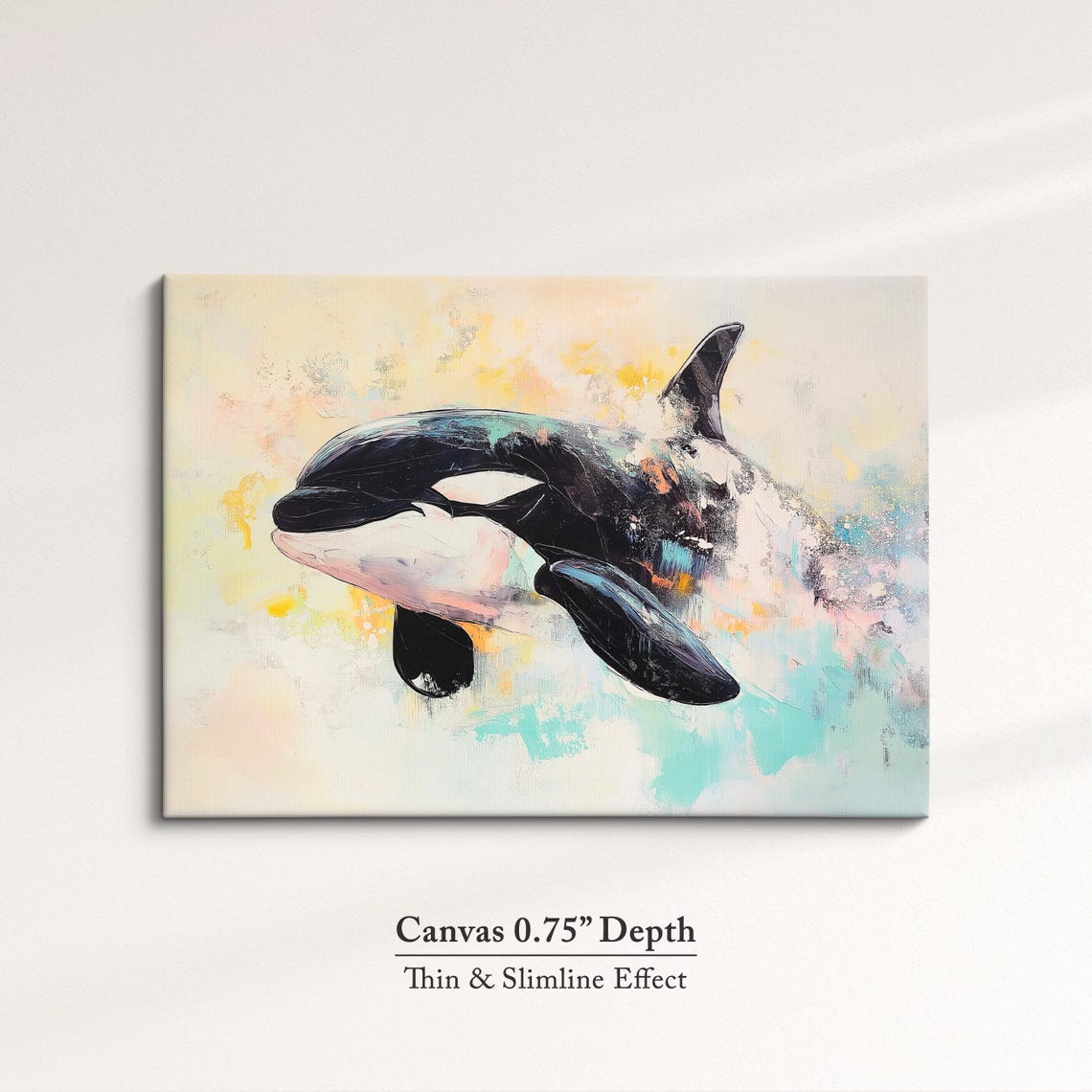 Orca Killer Whale Abstract Oil Painting Pastel Ocean Wildlife Poster - Image 4