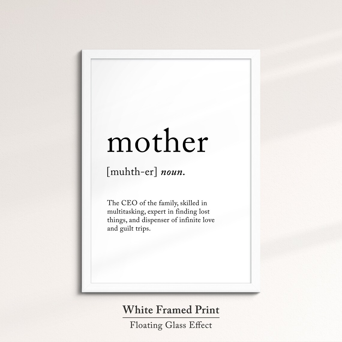 Mother Funny Definition Dictionary Quote Minimalist Framed Print Framed Wall Art Poster Home Decor Interior Funny Gifts For Mom Mum - Image 7
