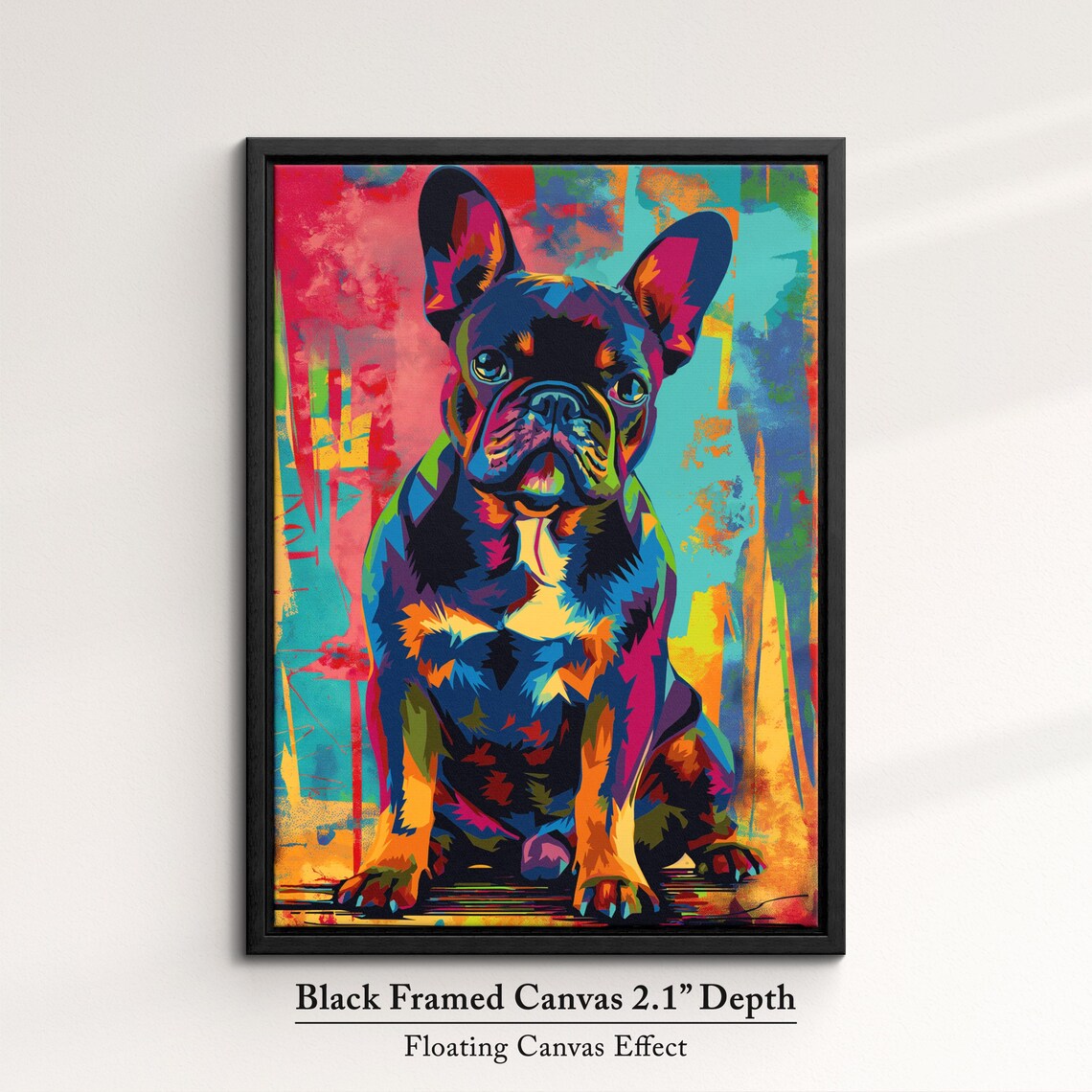 French Bulldog Colorful Pop Art Sitting Puppy Portrait Poster - Image 2