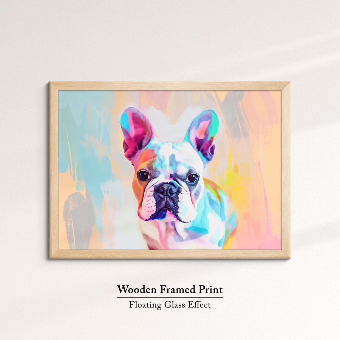French Bulldog Neon Rainbow Abstract Portrait Colorful Dog Art Poster - Image 6