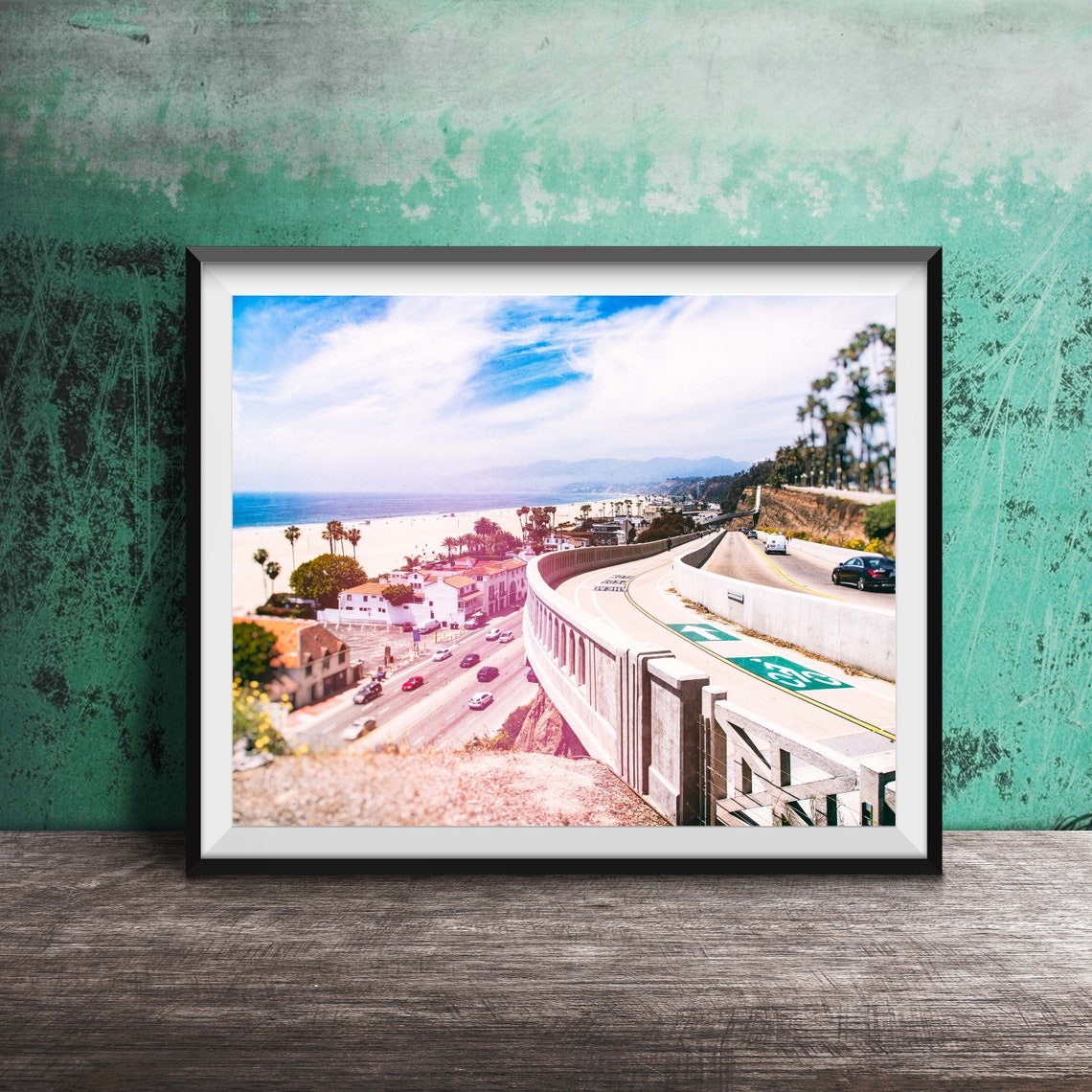 Santa Monica Pacific Coast Highway California Beach Curve Poster