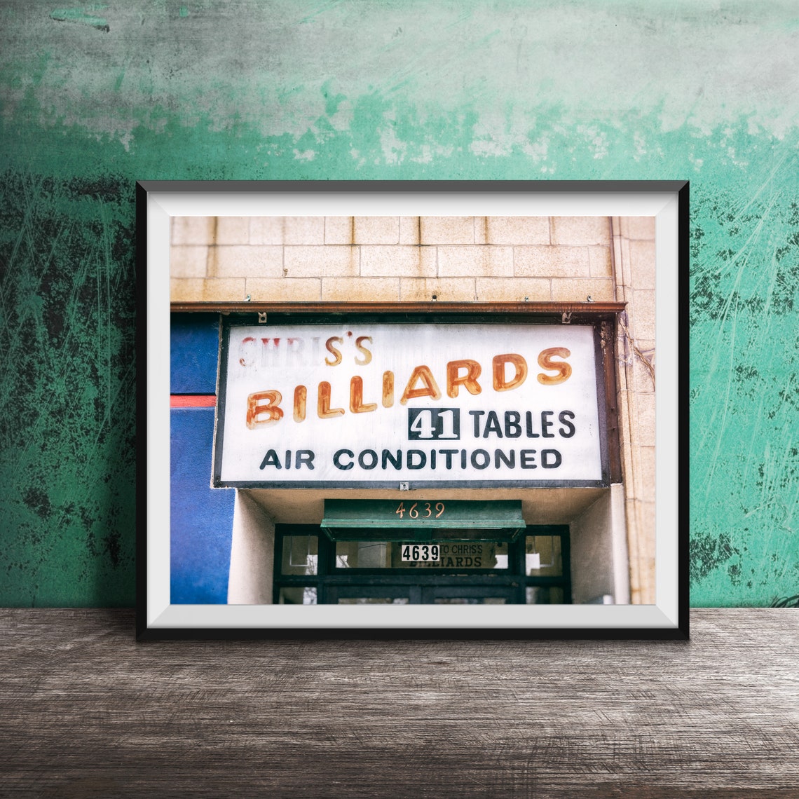 Chriss Billiards 41 Tables Air Conditioned Sign Chicago Poster