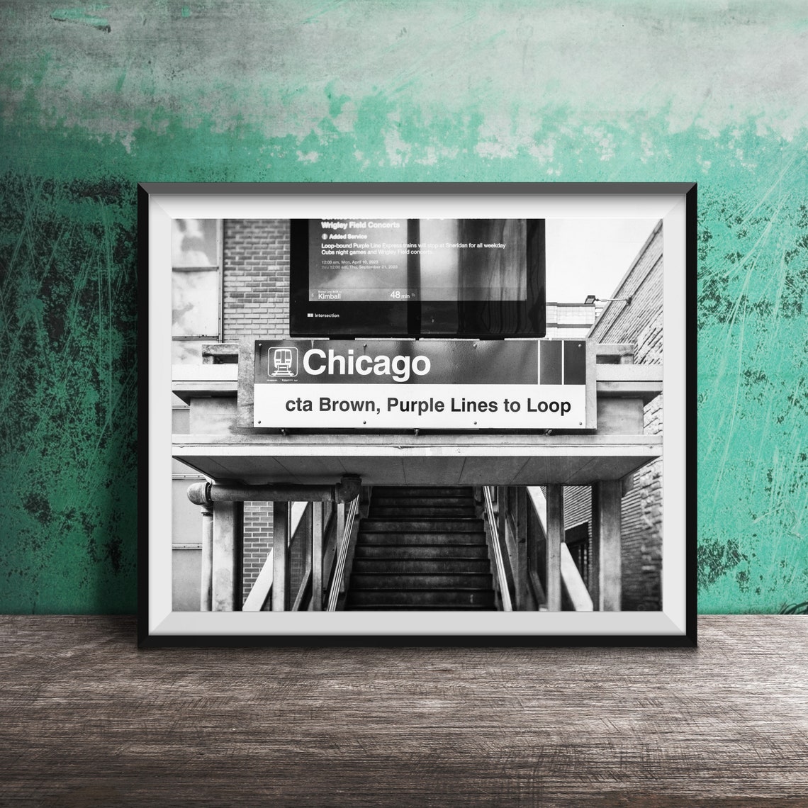 Chicago CTA Brown Line Station Sign Stairs to Loop Platform Poster - Image 2