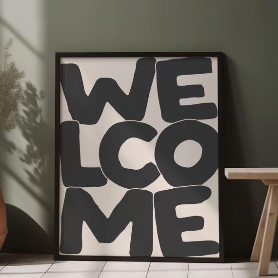 Welcome Print Hallway Poster Living Room Or Entryway Decor Wall Art Home New Gift Housewarming File