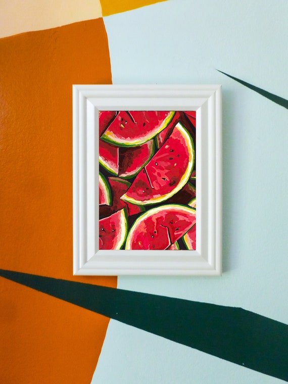 Watermelon Watercolor Art Print, Kitchen Wall Art