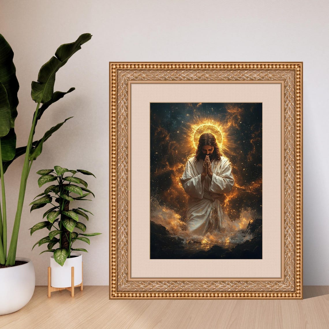 Jesus Portrait Jesus Wall Art Christs Embrace Jesus Art Lord Jesus Christ Jesus Picture Jesus Watercolor Religious Art Praying Art - Image 2