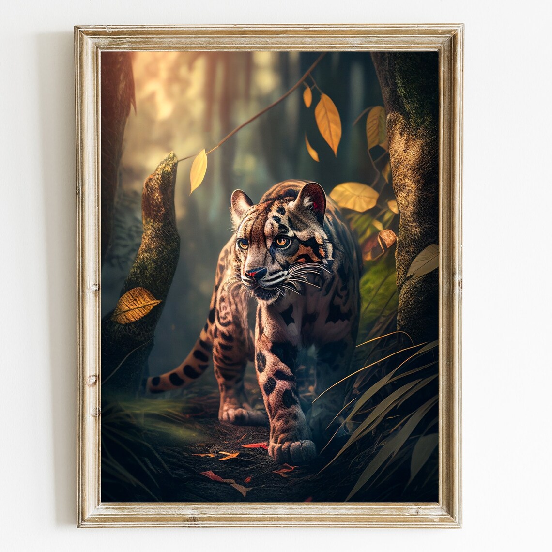 Clouded Leopard, Big Cat Animal Art Print