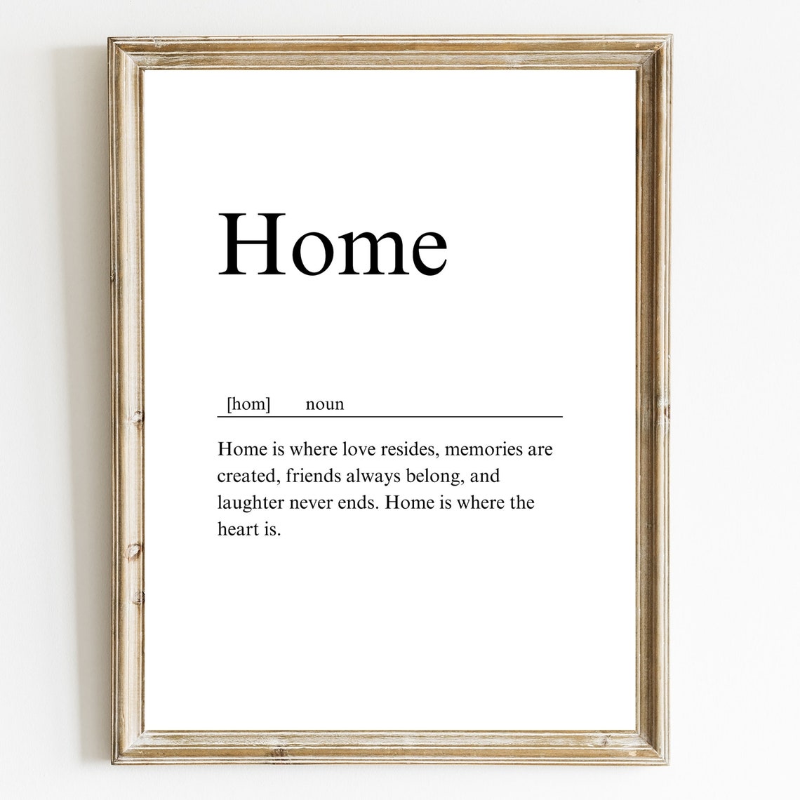 Home Definition Noun Housewarming Minimalist Quote Art Poster