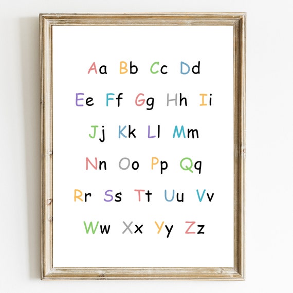 Alphabet Print Abc Fun Childs Print Educational Nursery Decor Playroom Kids Bedroom Children Print Childrens Poster Art