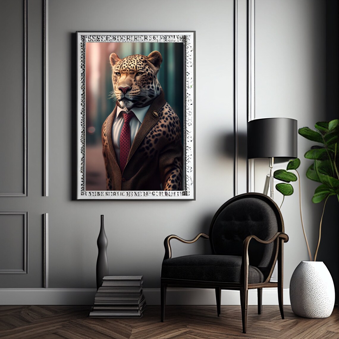 Animals In Clothes Print, Vintage Big Cat Art Print - Image 2