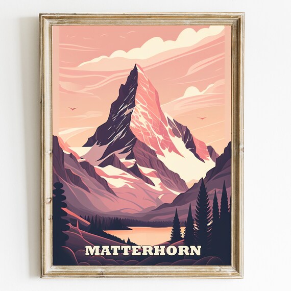 Stunning Matterhorn Landscape Wall Art Collection Matterhorn Mountain Sunset Landscape Wall Art Prints And