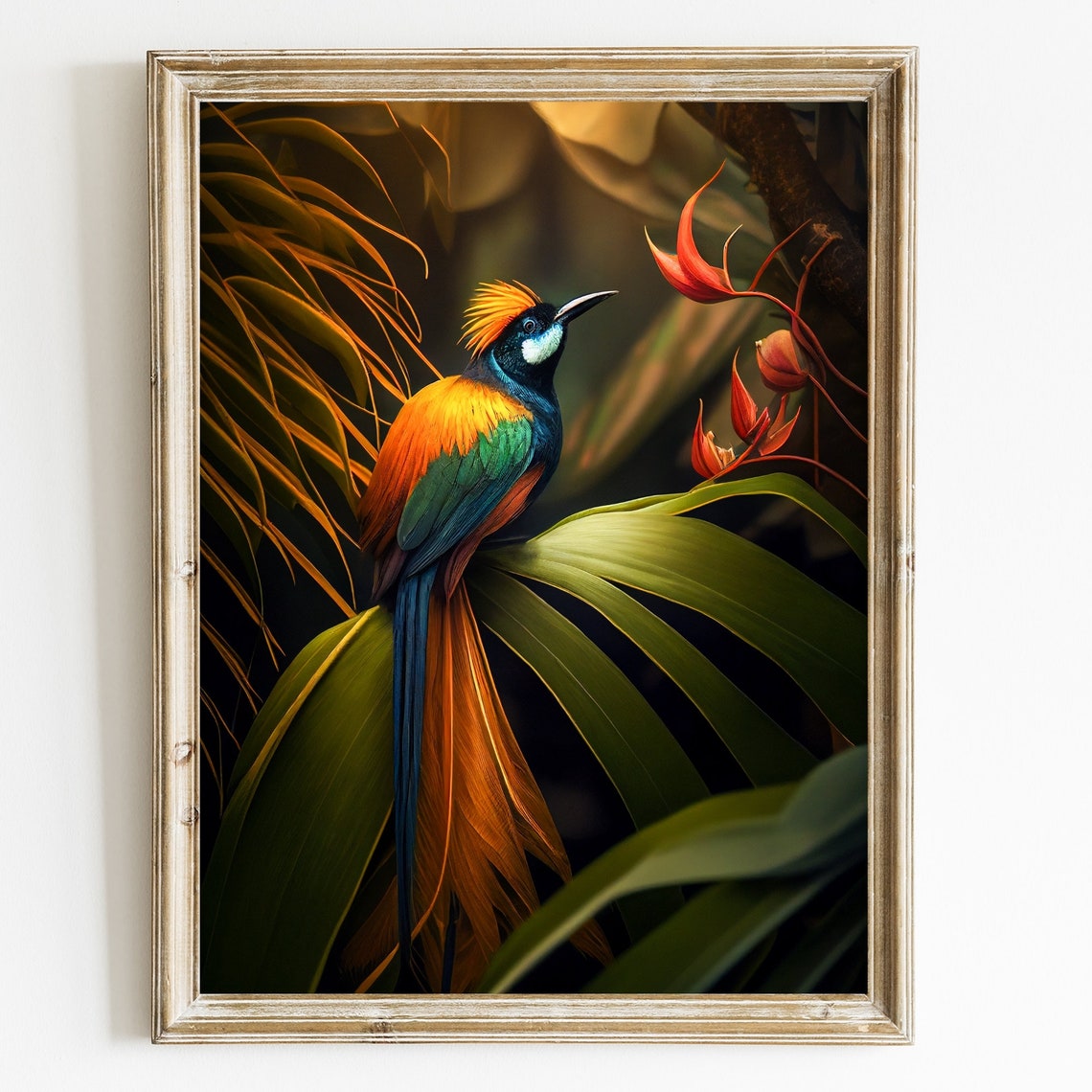 Bird of Paradise Vibrant Tropical Bird Colorful Feather Poster