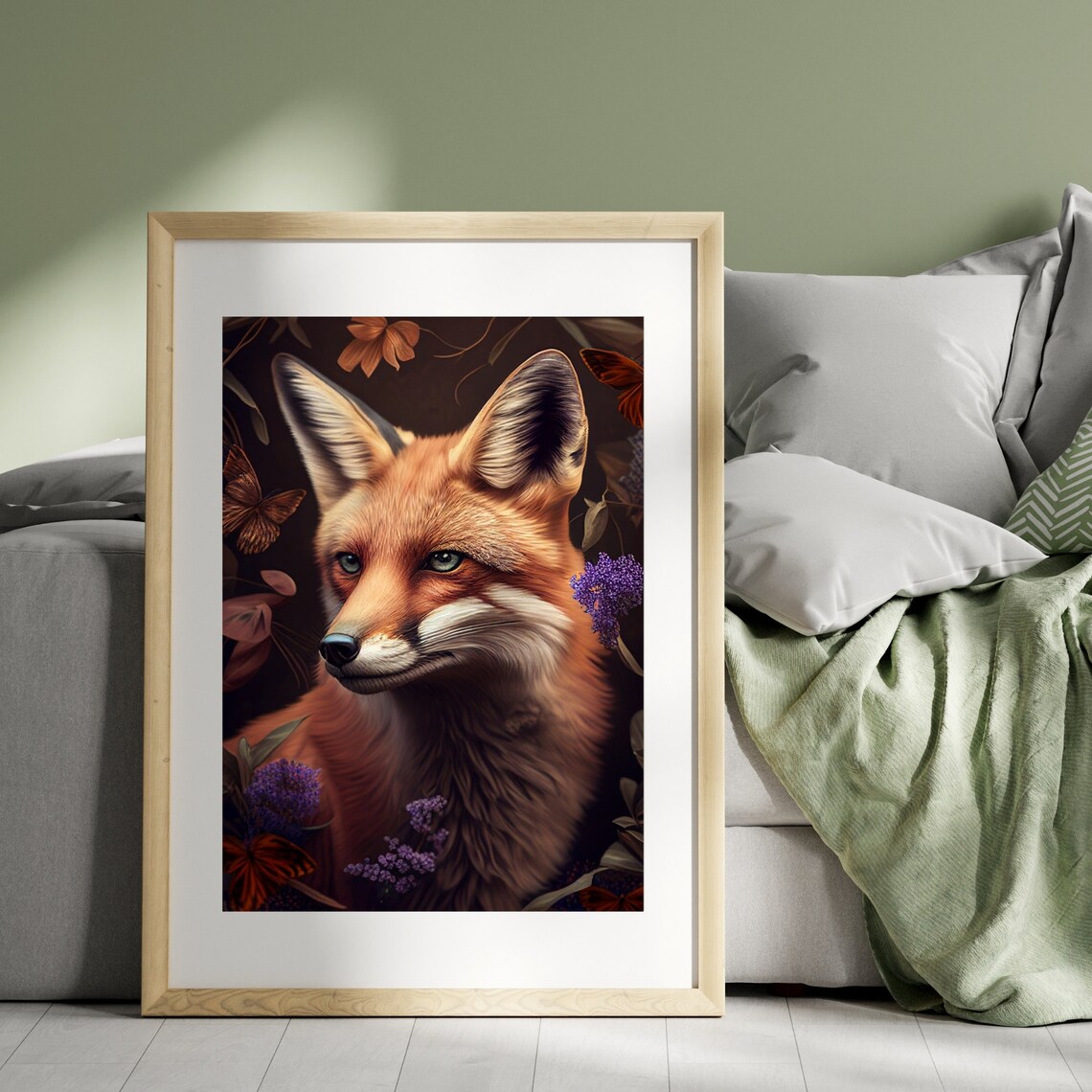 Red Fox Animal Wall Art Print, Fox Painting - Image 3