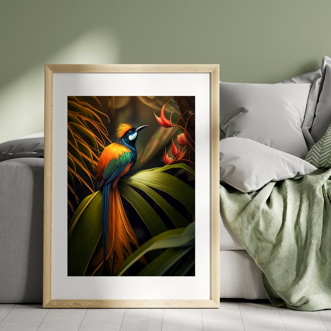 Bird Of Paradise Wall Art Bird Of Paradise Bird Print Antique Wildlife Animal Art Bird Portrait Exotic Bird Wall Art Print - Image 2