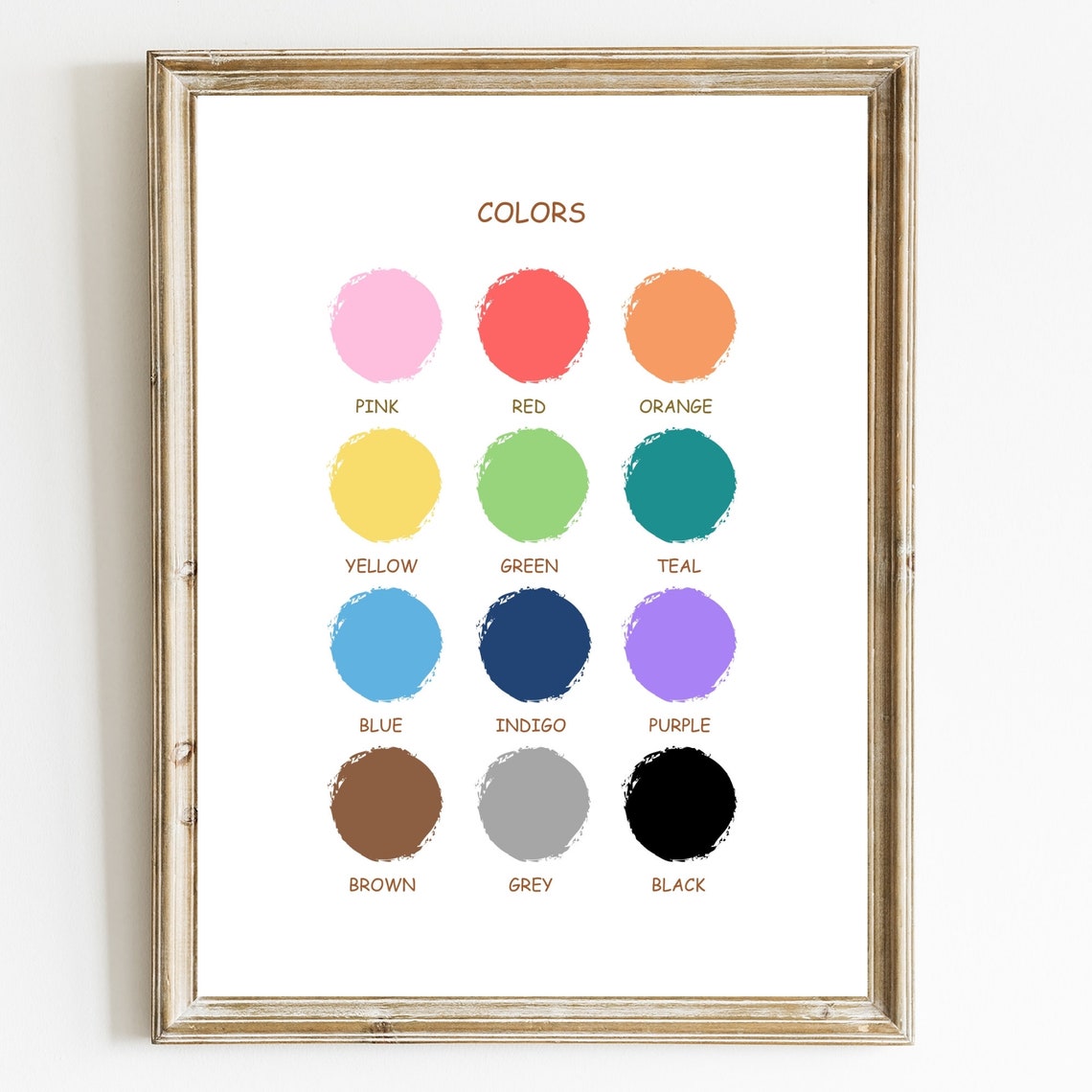 Colors Learning Educational Kids Nursery Classroom Chart Poster