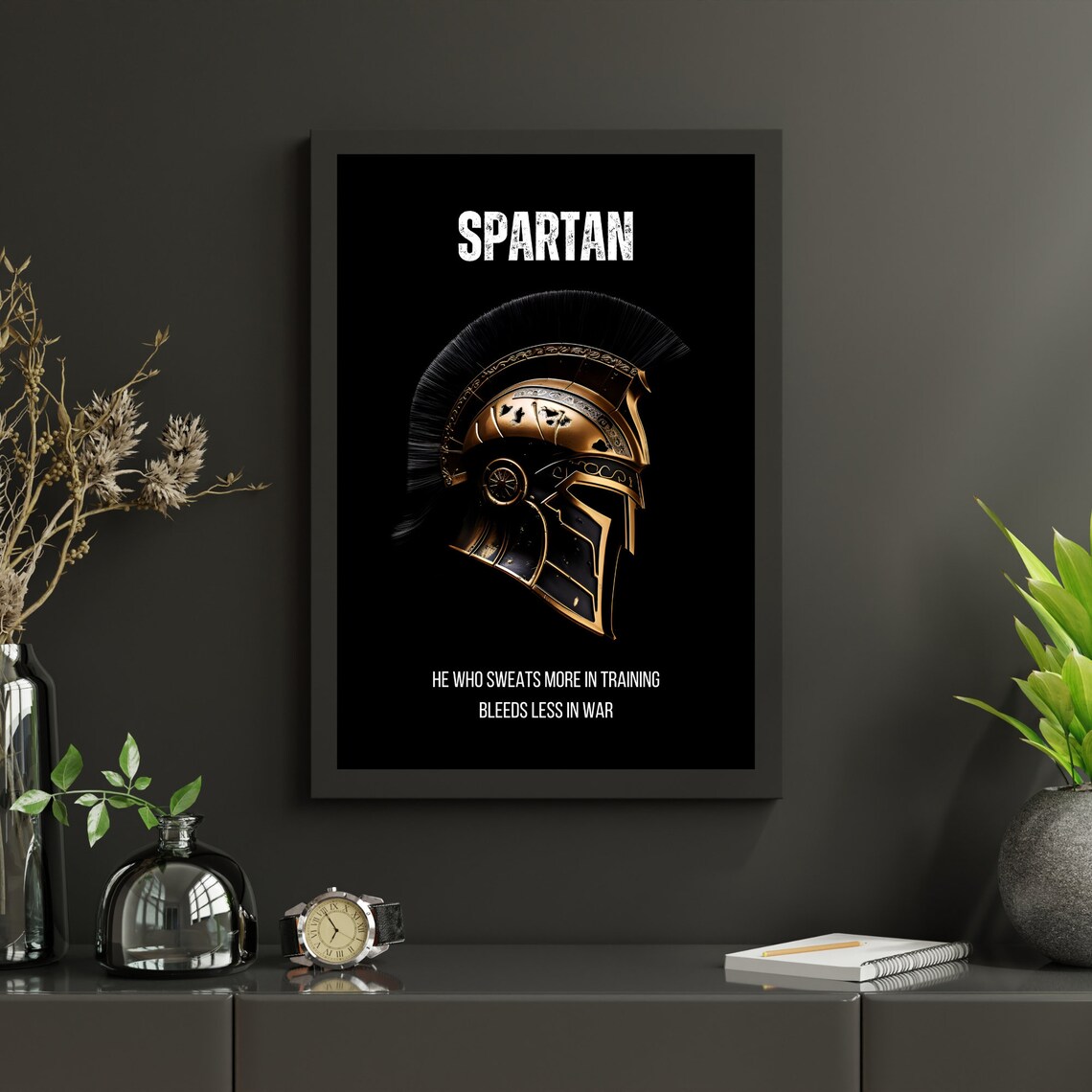 Spartan Motivation Wall Art, Leonidas Workout Print - Image 2