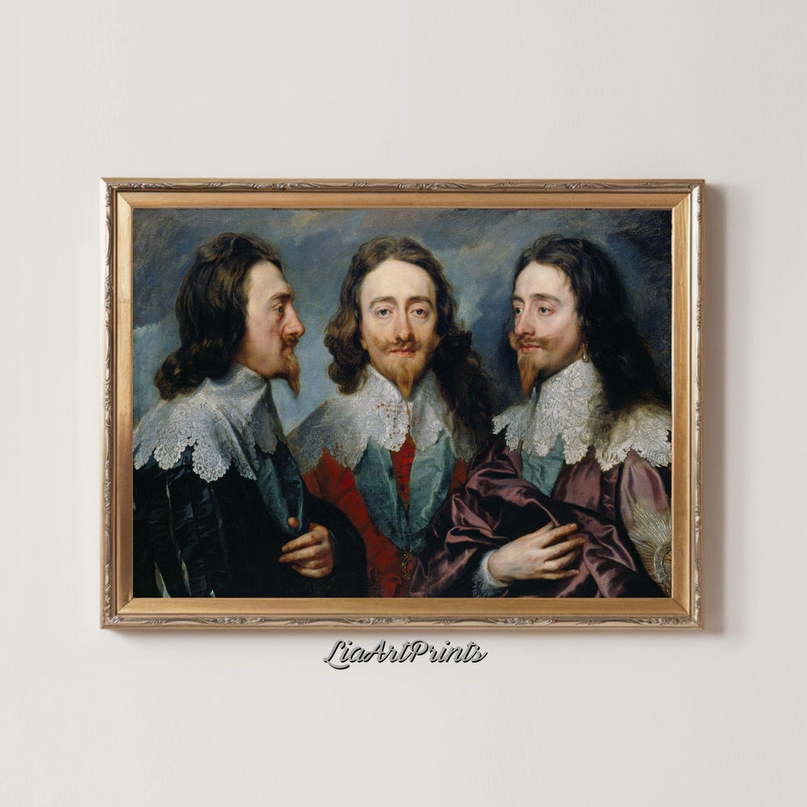 Anthony van Dyck Charles I Triple Portrait Baroque Masterpiece Poster - Image 2