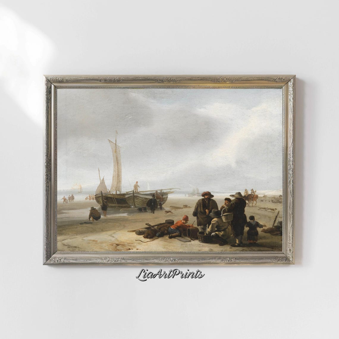 Beach Fishermen Unloading Boats Vintage Dutch Coastal Scene Poster - Image 4