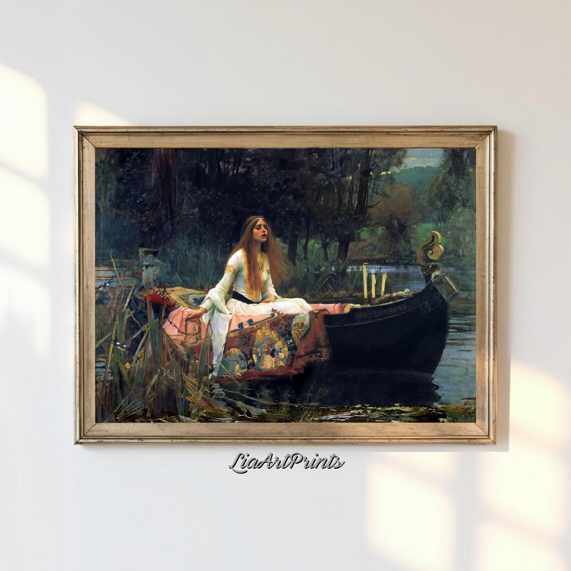 The Lady of Shalott John Waterhouse Woman in Boat Romantic Poster