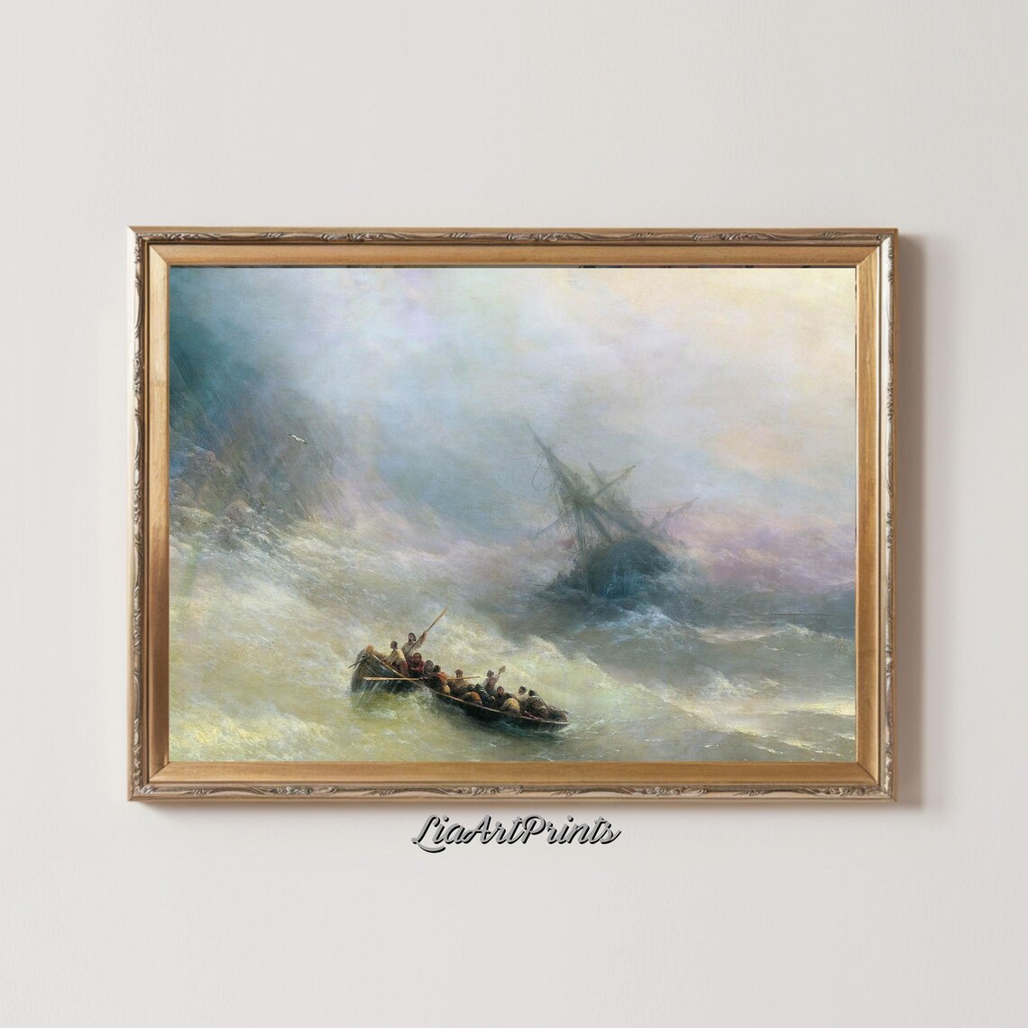 Shipwreck Rescue, Dramatic Nautical Scene Art Print - Image 2