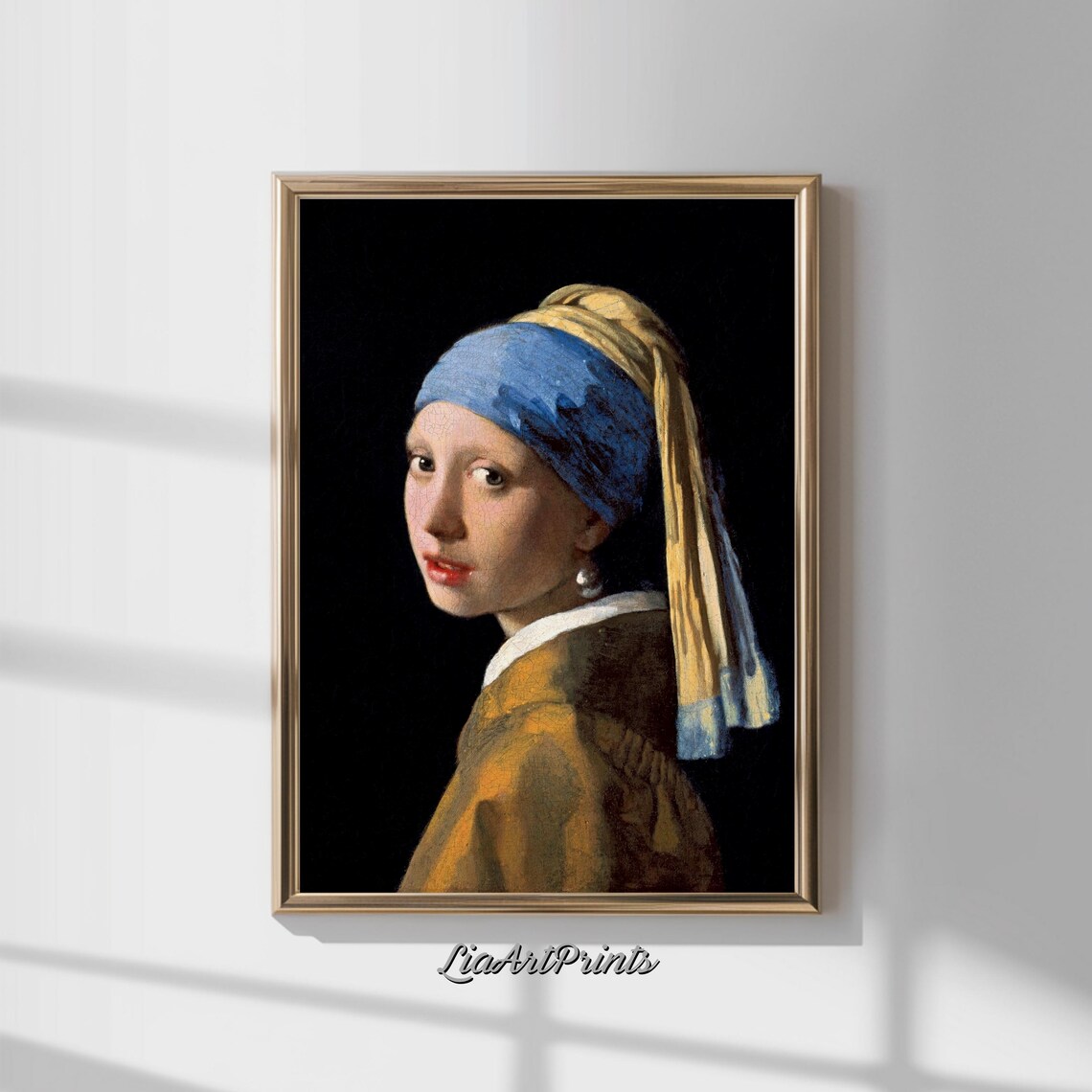 Girl with a Pearl Earring Vermeer Dutch Master Portrait Painting Poster