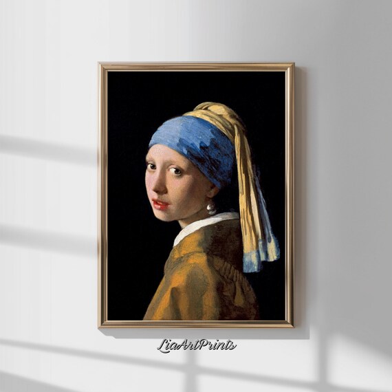 Girl with a Pearl Earring Vermeer Dutch Master Portrait Painting Poster