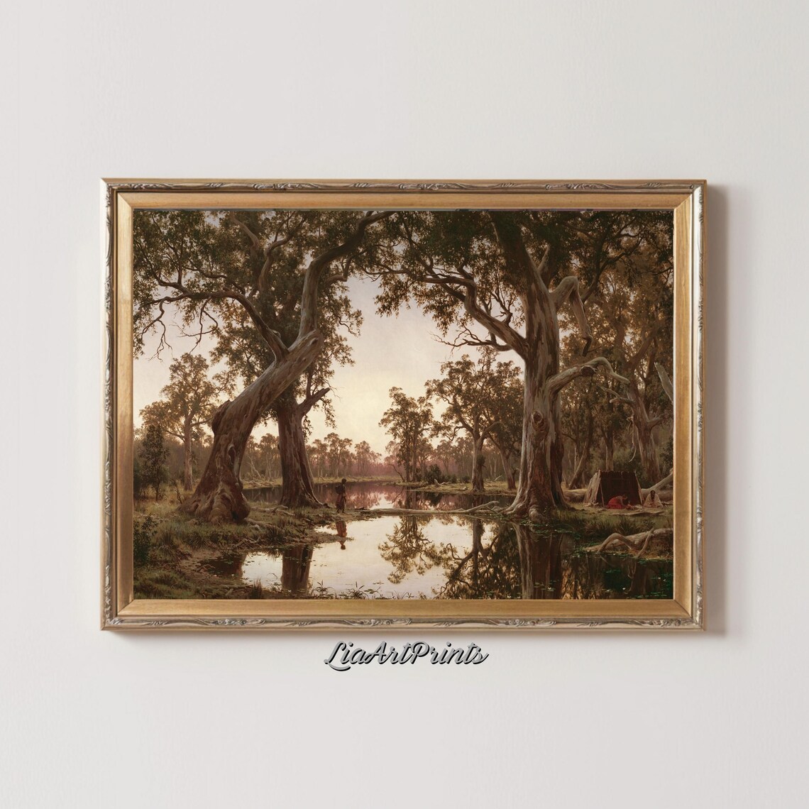 Peaceful Forest Reflection, Rustic Nature Decor - Image 2
