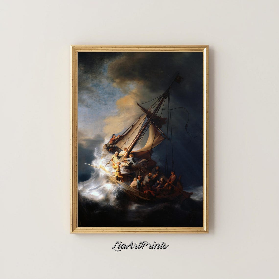 Rembrandt Storm On The Sea Of Galilee Dramatic Maritime Classic Poster - Image 4