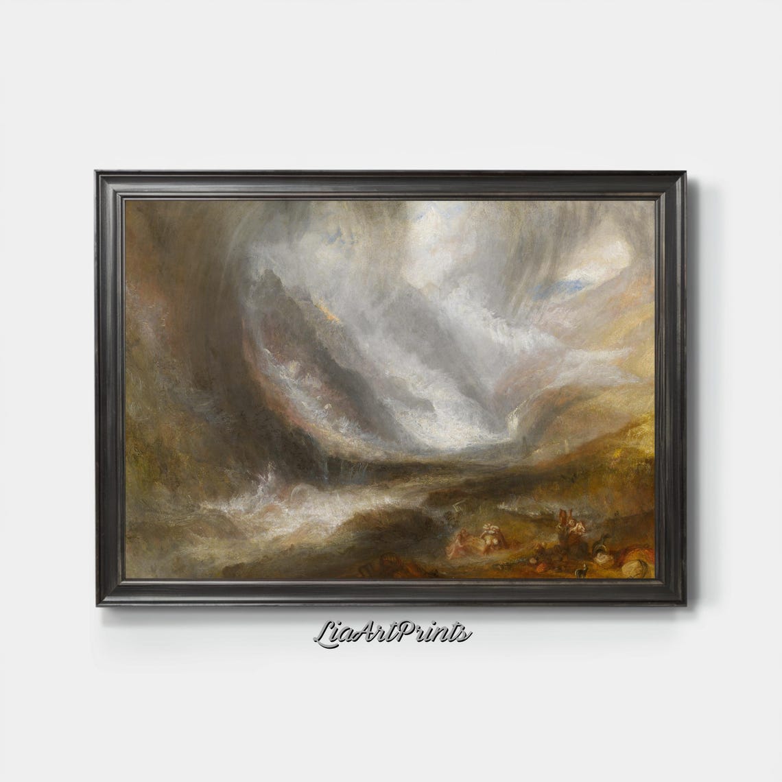 Dramatic Storm Vortex over the Sea Romantic Maritime Painting Poster - Image 3