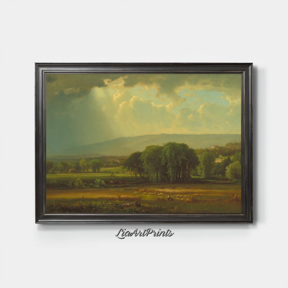 Vintage Countryside Wall Art Sunlit Landscape Rustic Decor Nature Inspired Home Art - Image 3
