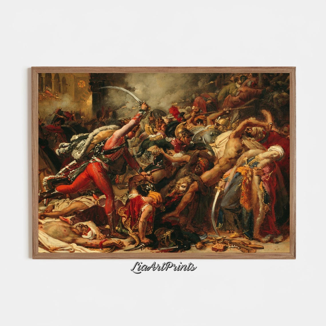 Dramatic Battle Scene Romantic Era Historical War Painting Poster - Image 3