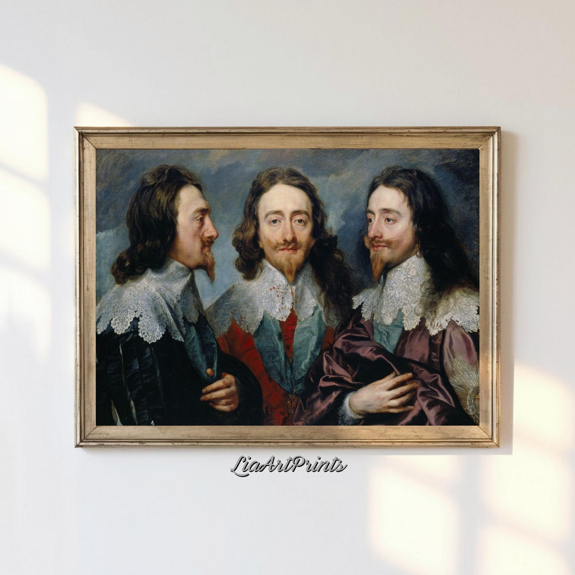 Anthony van Dyck Charles I Triple Portrait Baroque Masterpiece Poster
