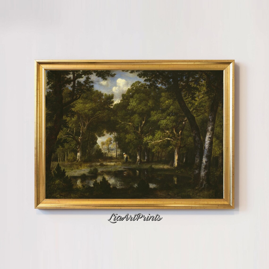 Tranquil Forest Reflection, Peaceful Woodland Landscape - Image 2