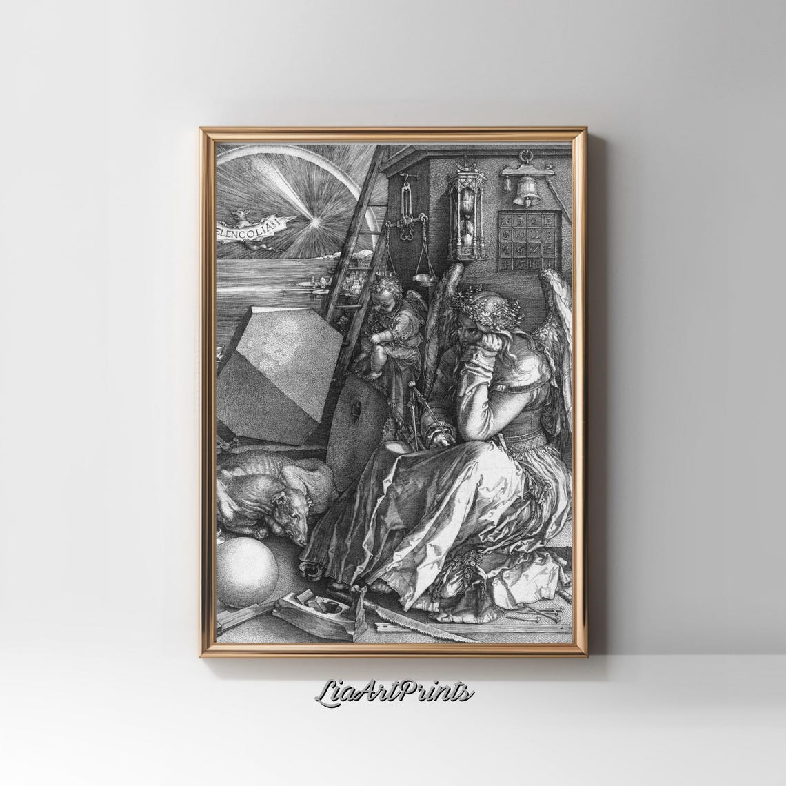 Albrecht Durer Melencolia I Classic Engraving Masterpiece Poster - Image 2