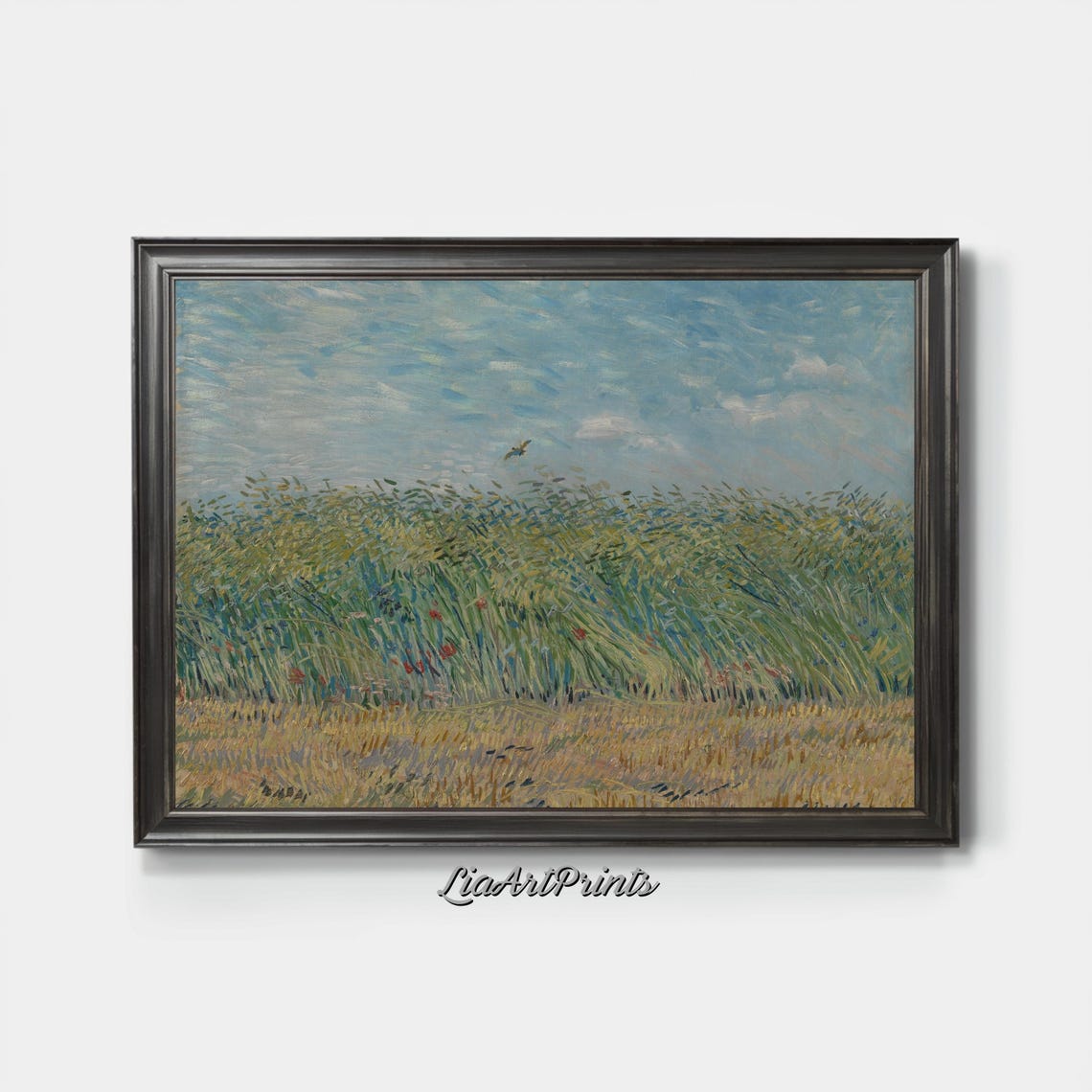 Windswept Wheat Field with Poppies Van Gogh Style Country Poster - Image 3