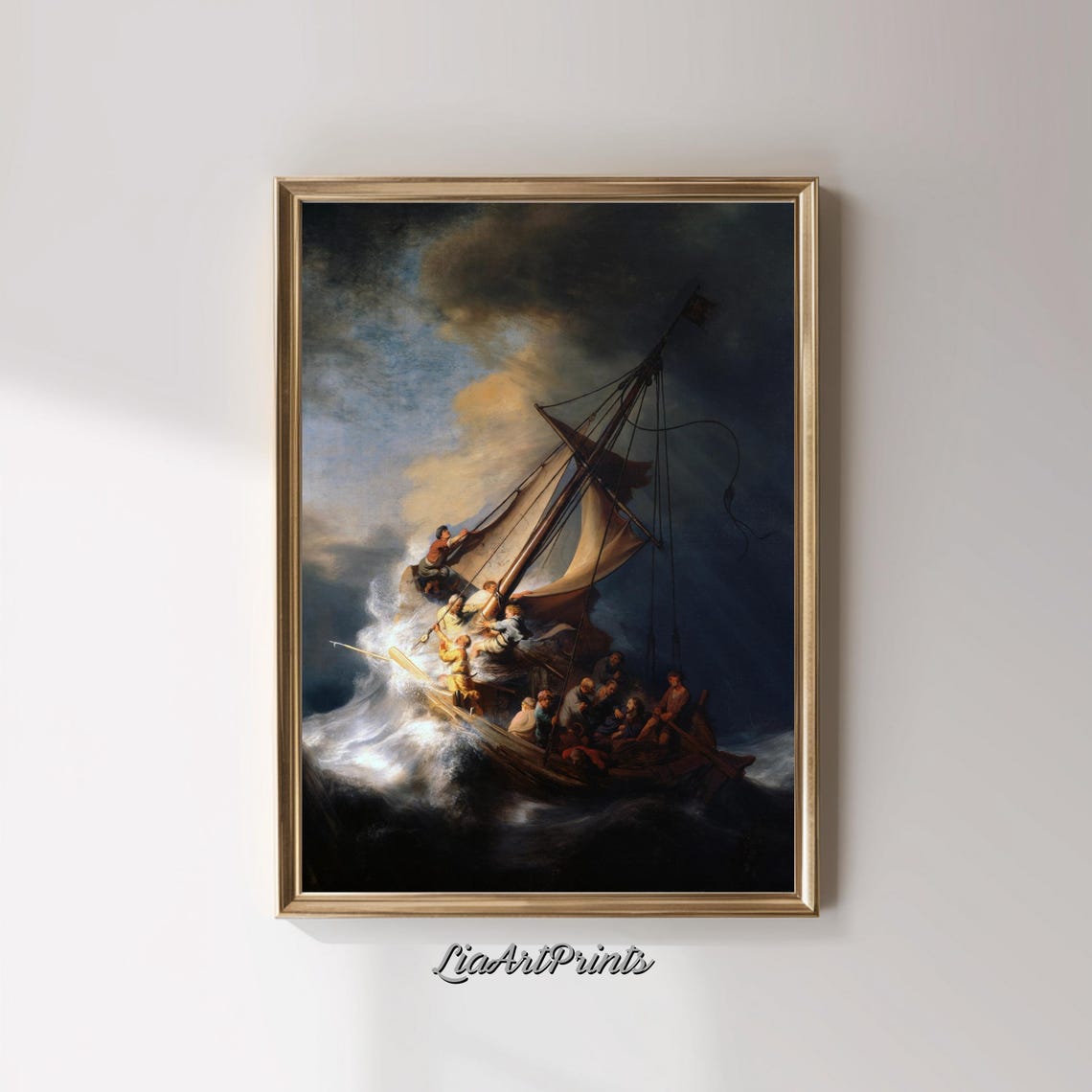 Rembrandt Storm On The Sea Of Galilee Dramatic Maritime Classic Poster - Image 3