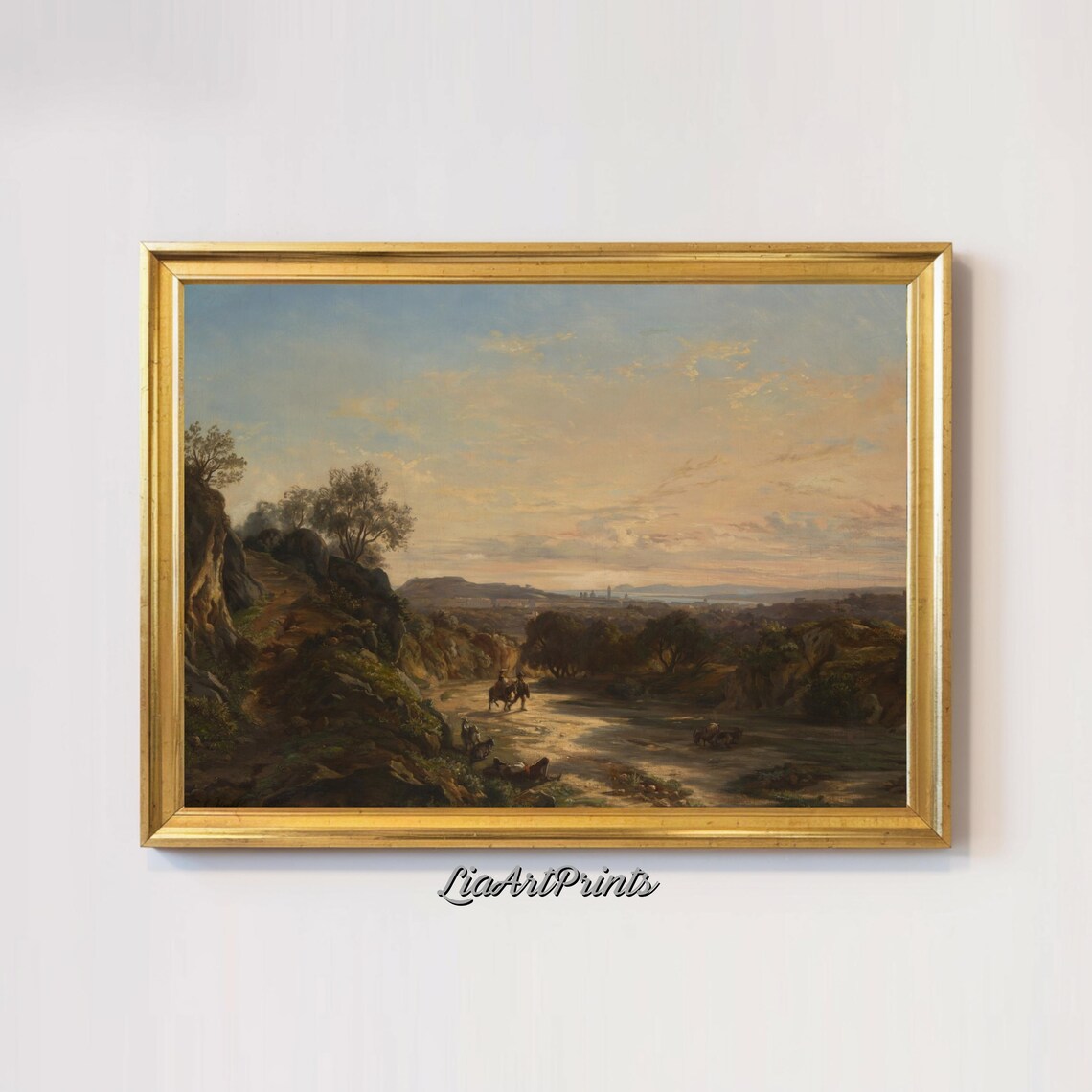 Serene Countryside At Sunset, Rustic Landscape Art - Image 2