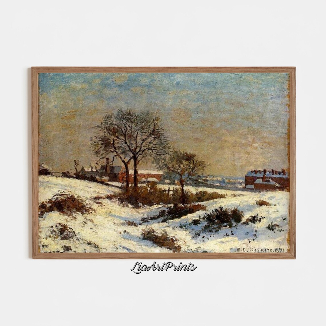 Winter Countryside Art Print, Rustic Landscape - Image 3