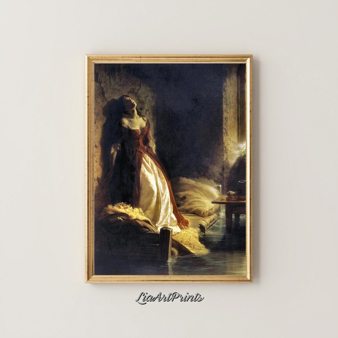 Dramatic Portrait of a Woman in a Dark Prison Cell Vintage Emotional Print - Image 5