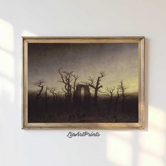 Caspar David Friedrich The Abbey in the Oakwood Gothic Ruins Poster