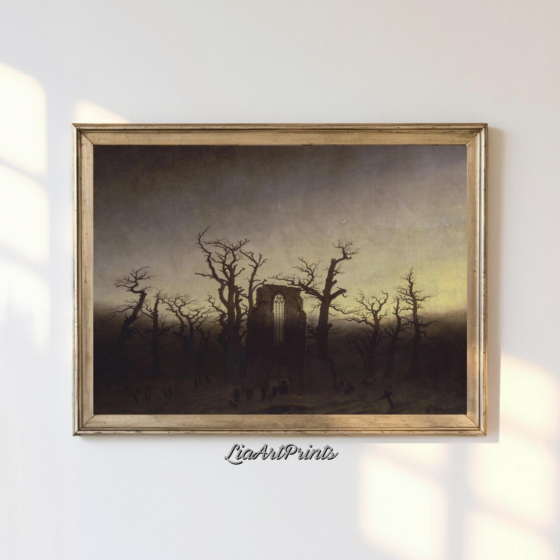Caspar David Friedrich The Abbey in the Oakwood Gothic Ruins Poster