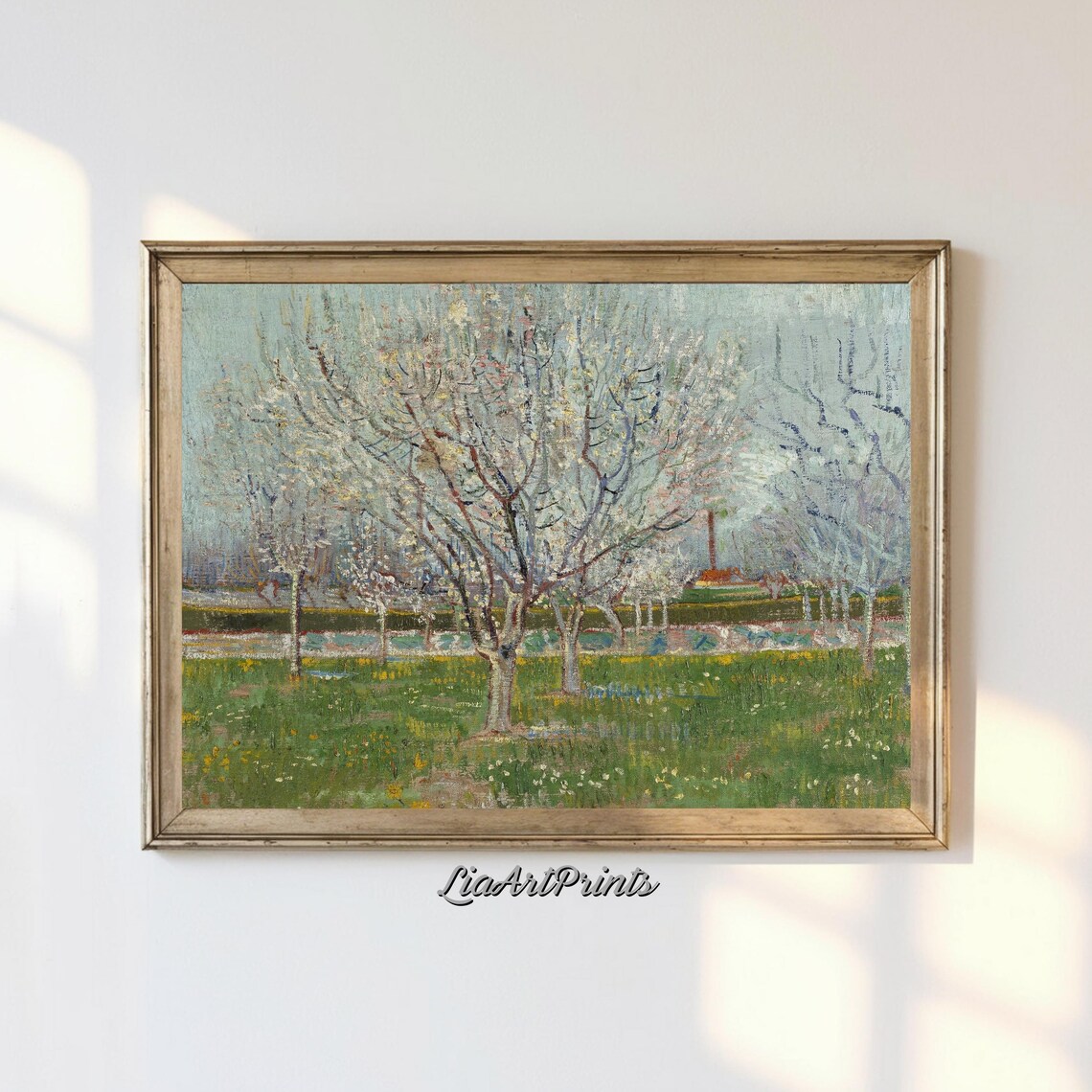 Blossoming Orchard, Van Gogh-Inspired Springtime Scene