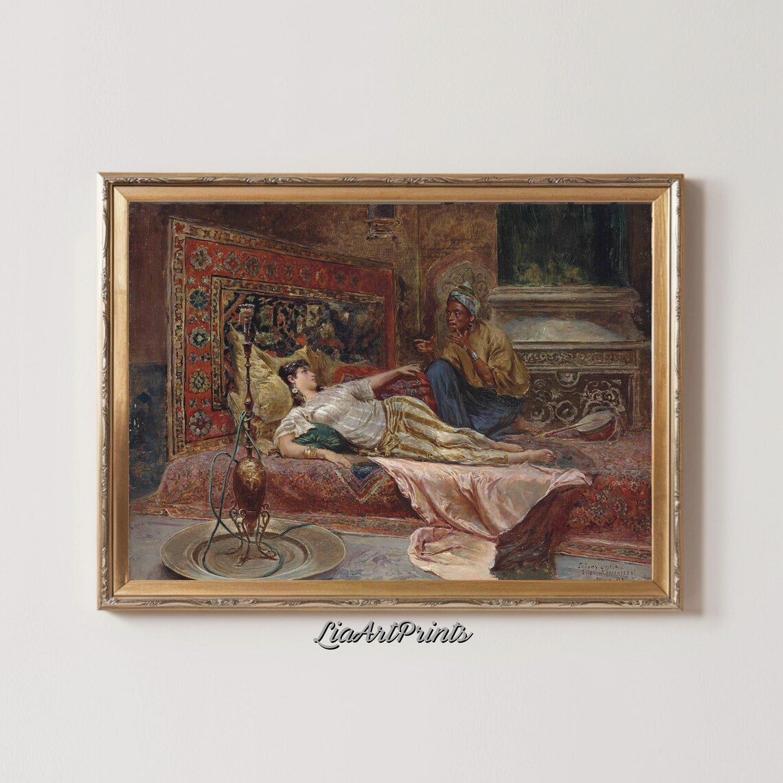 Exotic Oriental Scene, Romantic Ottoman Artwork - Image 4